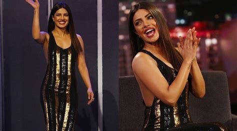 Priyanka Chopra Is A Sheer Delight In Black And Gold At Jimmy Kimmel Live Fashion News The