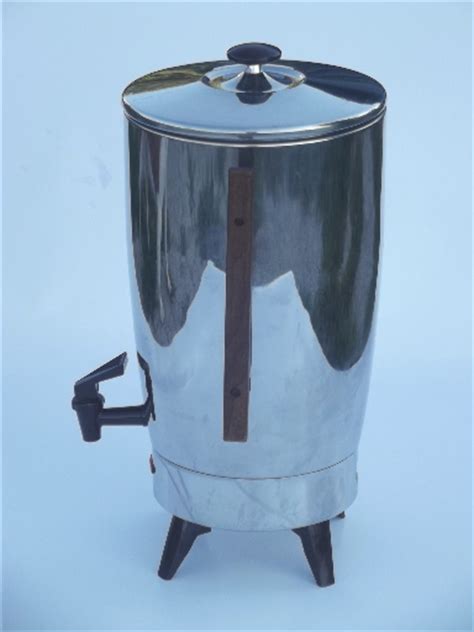 Mid Century Mod Electric Coffee Percolator 40 Cup Stainless Coffee Pot