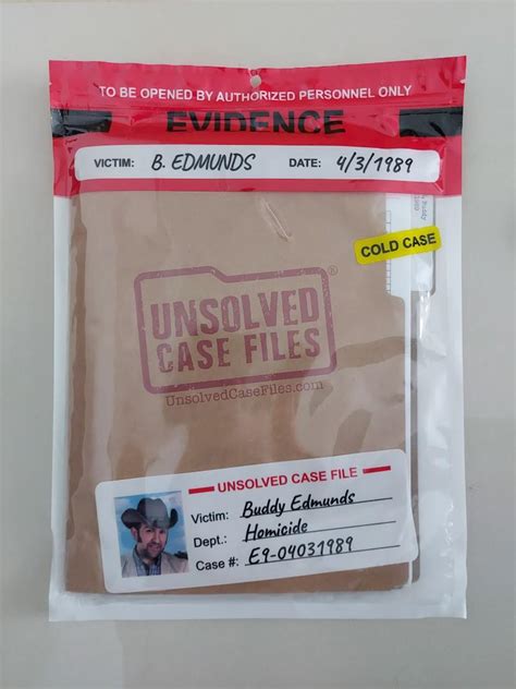 Unsolved Case File Cold Case Murder Mystery Game Buddy Edmunds