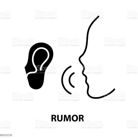 Rumor Icon Black Vector Sign With Editable Strokes Concept Illustration Stock Illustration