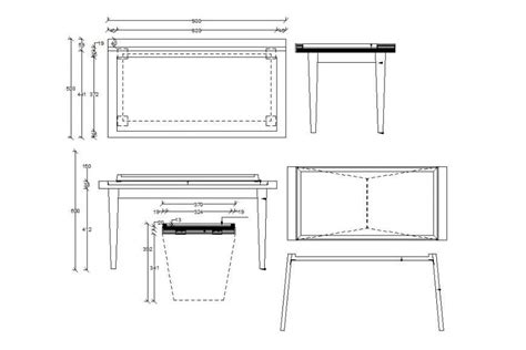 Simple Wooden Table Elevation Block 2d Drawing Details Dwg File Cadbull