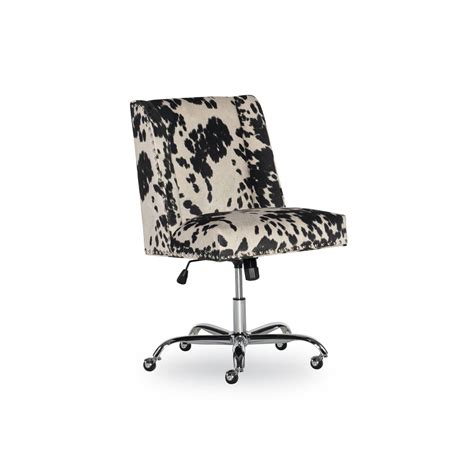 Stylish turquoise cow print accent chair western furniture. Draper Office Chair, Black and White Cow Print