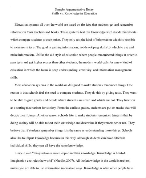 Free 19 Argumentative Essay Samples And Templates In Pdf Ms Word