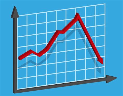 Premium Vector 3d Graph With Decrease Report Diagram With Recession