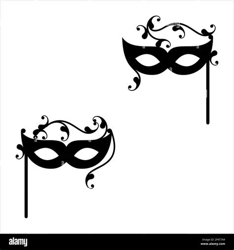 Carnival Masquerade Mask Icon Design Vector Art Illustration Stock