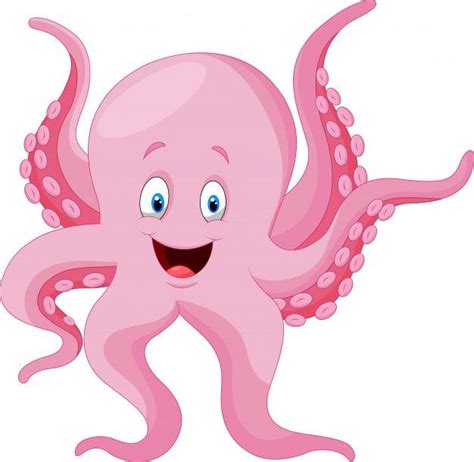 Cartoon Happy Octopus Premium Vector Freepik Vector Kids Nature