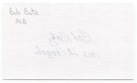 Bob Botz Signed 3x5 Index Card Autographed Baseball 1962 Los Angeles