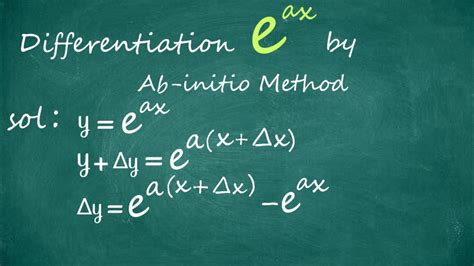 Differentiation Of E Power Ax By Ab Initio Method Youtube