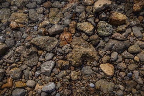 Rocky Shapes On The Beach Textures And Patterns Generated On The Stones Of The Ibiza Stock