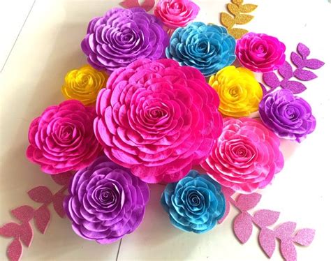 Encanto Backdrop Birthday Large Paper Flowers Wall Decor Pink White