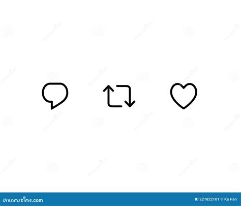 Tweet Retweet And Like Icon Set Of Social Media Elements Stock Vector Illustration Of Flat