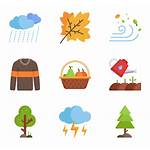 Autumn Icon Fall Flat Clipart Icons Pack