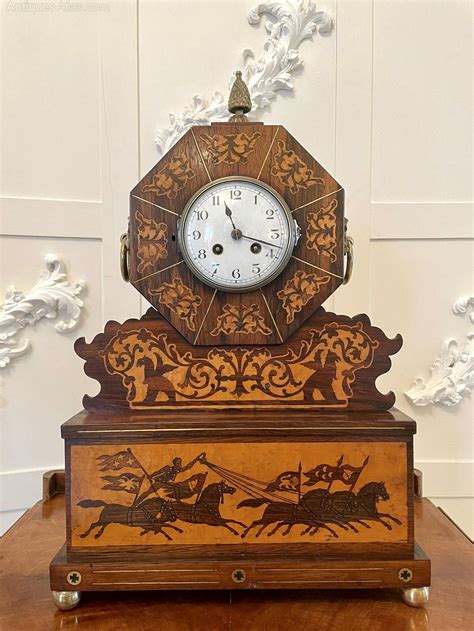 Antiques Atlas Fine Antique Regency Inlaid Marquetry Mantel Clock