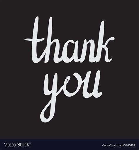 Hand Drawn Poster Thank You Typography Royalty Free Vector