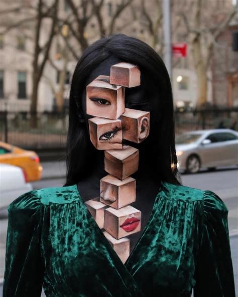 Artist Transforms Herself Into Mind Bending Optical Illusions Without