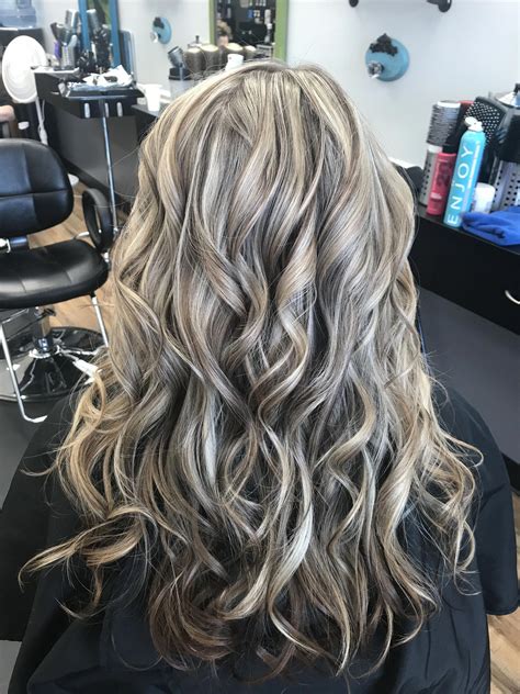 platinum blonde highlights with lowlights long hair curls diyskinc… in 2020 platinum blonde