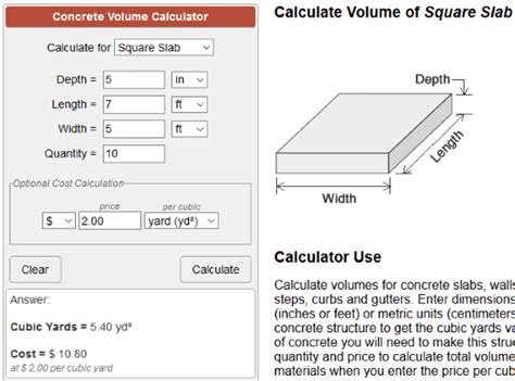 5 Online Concrete Volume Calculator Free Websites