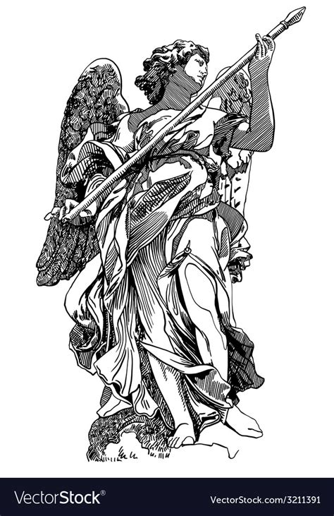 Original Sketch Digital Drawing Of Marble Statue Vector Image