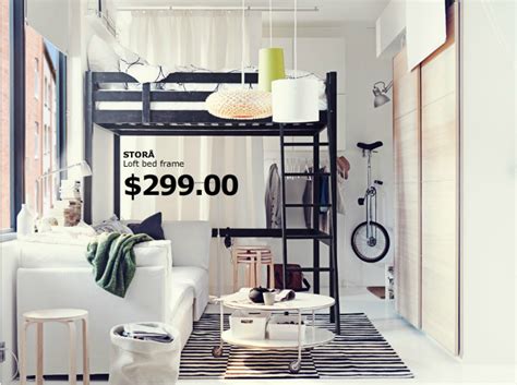 Unfortunately, the bedroom in our new apartment is a bit small. Store-Bought Loft Bed | Small room design, Ikea living ...
