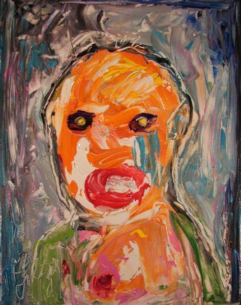 Modernist Abstract Painting Grotesque Figure Expressionist Art Pride
