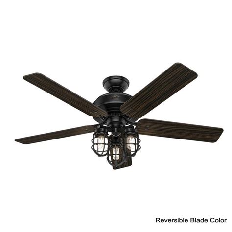 Home depot ceiling fan sale: Hunter Port Isabel 52 in. LED Indoor/Outdoor Matte Black ...
