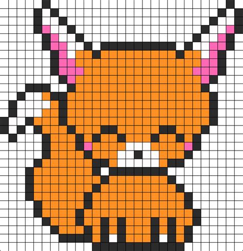 Cute Fox Pixel Art Clipart Pixel Art Drawing Kawaii F