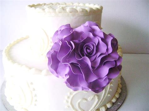 Purple Rose Cake Flower Cake Topper Wedding Floral Decoration Etsy
