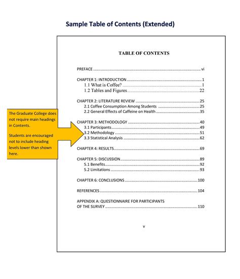 A table of contents is not required in an apa style paper, but if you include one, follow these guidelines:. Sample Table of Contents Extended Template in PDF Free ...