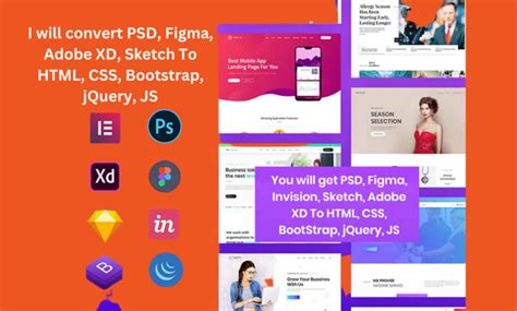 Convert Your Psd Figma Xd Design To Responsive Html Css And Javascript Website By