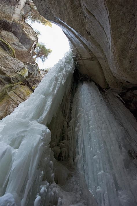 Frozen Waterfall At Maligne Canyon Photograph By Jim Julien Design