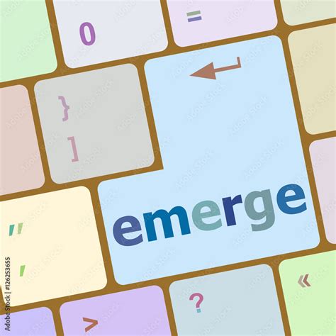 Emerge Word On Keyboard Key Notebook Computer Button Stock