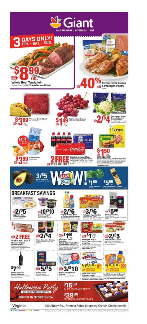 Present this card to the cashier at the time of purchase and the available balance will be applied to your purchase (this actual card must be present; Giant Food Weekly Circular Flyer December 21 - 27, 2018 ...