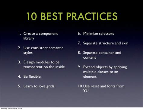 10 Best Practices