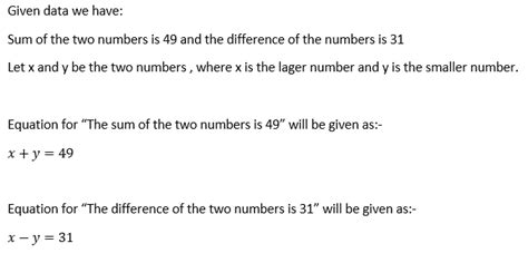 Answered The Sum Of Two Numbers Is 49 The Bartleby