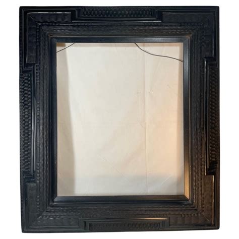 Dutch Ebonized Ripple Molded Picture Frame Early 20th Century At