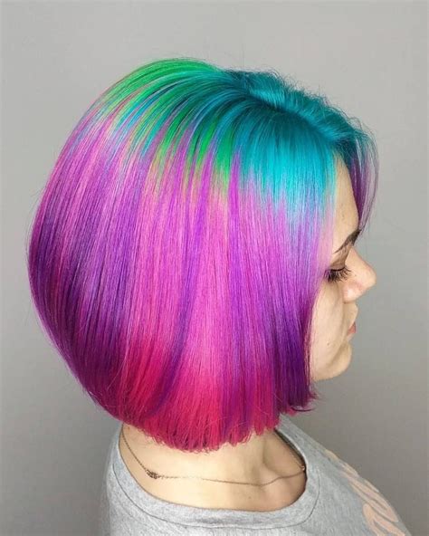 multi colored hair beautiful hair color rainbow hair hair dye hair salon salons cool