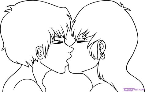 First kiss couple kiss drawing. pencil-drawings-of-people-kissing-how-to-draw-kissing-step ...