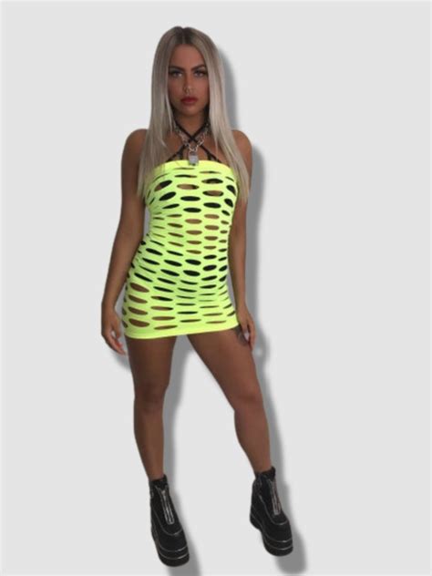 Atomic Blonde Neon Yellow Lime Dress Was 28 00 Now 10 00 Freqky