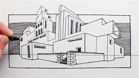 How To Draw Buildings In 2 Point Perspective Pen Drawing