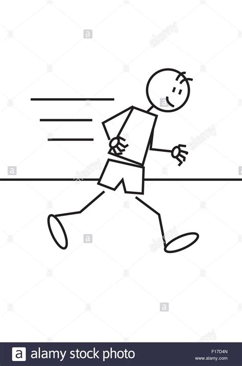 Stick Man Running Black And White Stock Photos And Images