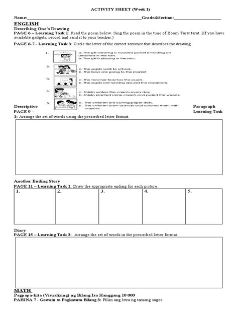 A Activity Sheet W1q1 Pdf