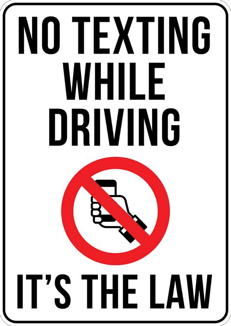 Printed Aluminum A3 Sign No Texting While Driving Sign
