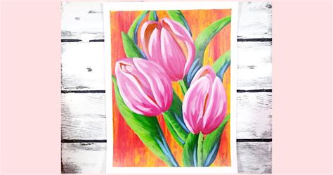 Cheerful Beginner Friendly Tulip Painting In 7 Simple Steps Squishing