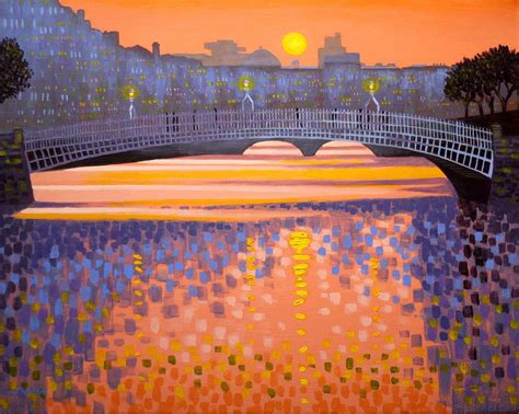 Hapenny Bridge Dublin Painting By John Nolan Pixels