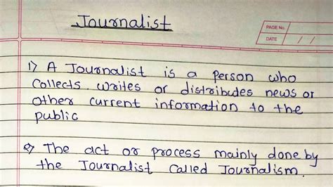 5 Lines On Journalist Essay Writing On Journalist Youtube