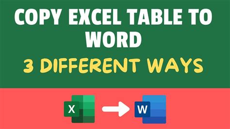How To Copy Excel Table Into Ms Word That Auto Updates Youtube
