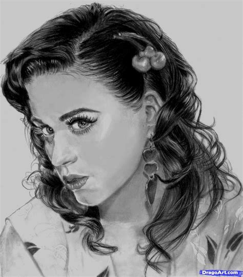 Character Drawings Of Famous People How To Draw Katy Perry