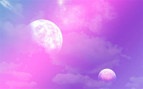 5120x2880px Free Download Hd Wallpaper Two Moons Purple Space