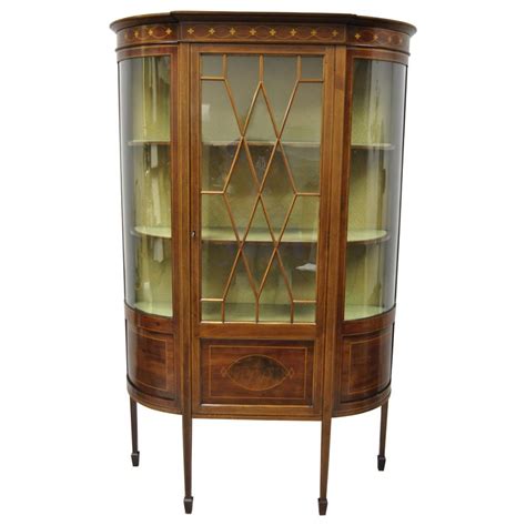 Curved Glass Curio Cabinet Antique Taraba Home Review