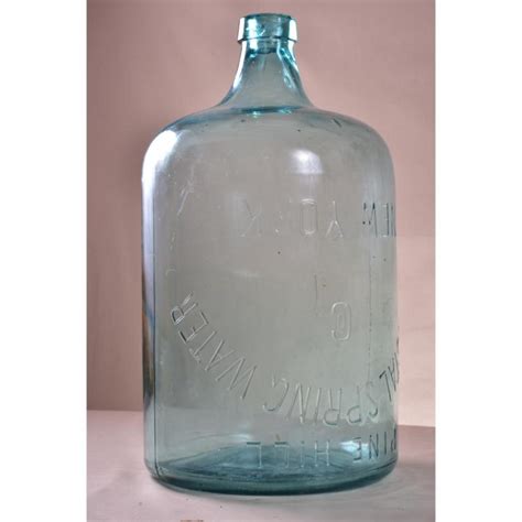 Vintage Blue Tint Glass 5 Gallon Pine Hill Crystal Spring Wa